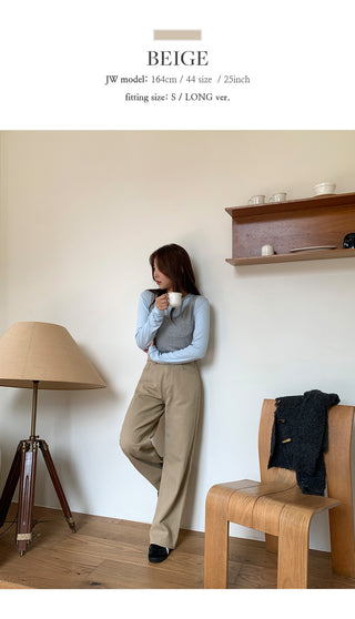 Cosmo Hidden Elastic Waist Wide Cotton Pants