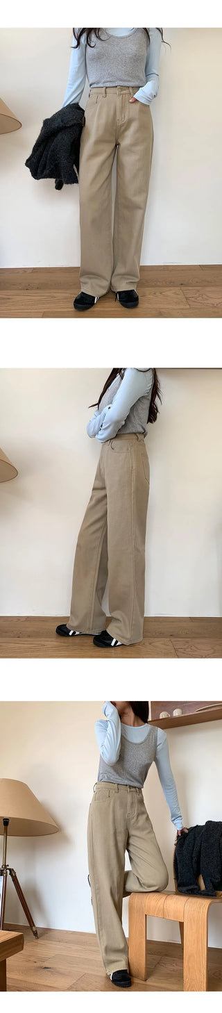 Cosmo Hidden Elastic Waist Wide Cotton Pants