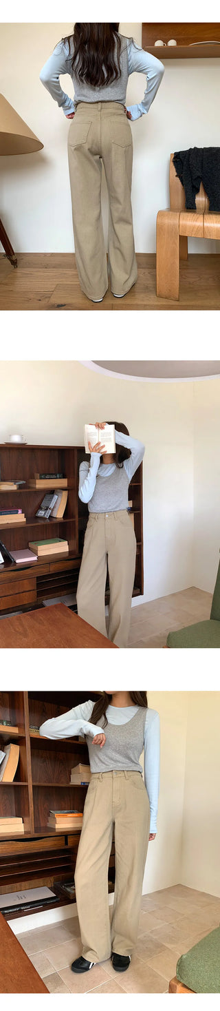 Cosmo Hidden Elastic Waist Wide Cotton Pants
