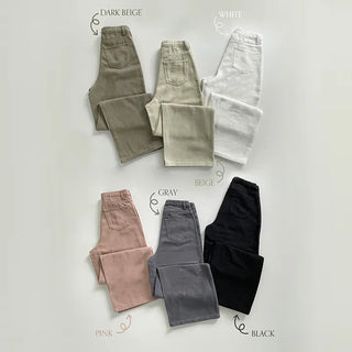 Cosmo Hidden Elastic Waist Wide Cotton Pants