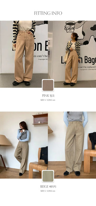 Cosmo Hidden Elastic Waist Wide Cotton Pants