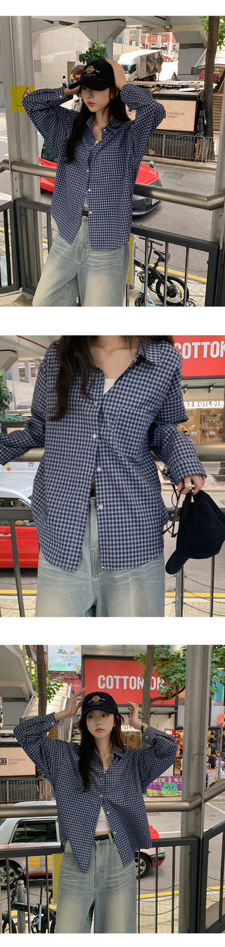 Tayton Loose Fit Long Sleeve Check Shirt