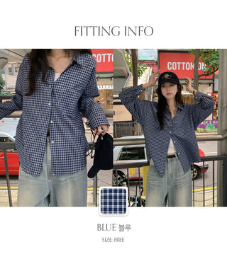 Tayton Loose Fit Long Sleeve Check Shirt