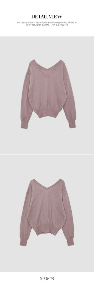 Arend Wool Loose Fit V Neck Knit
