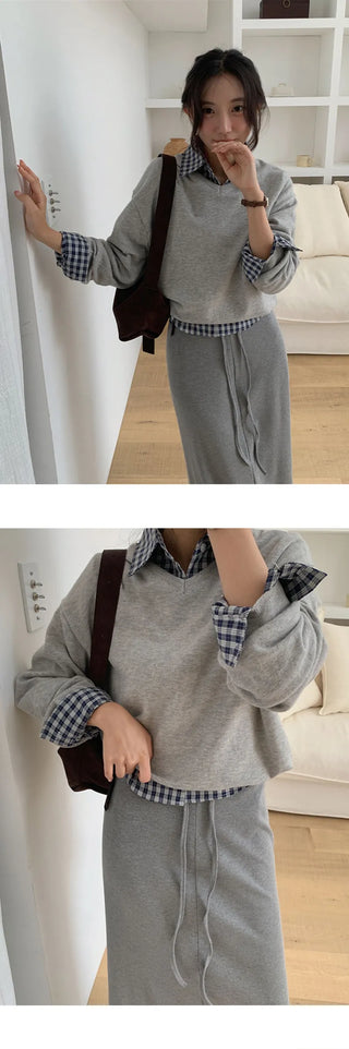 Odent Loose Fit V Neck Long Sleeve Knit
