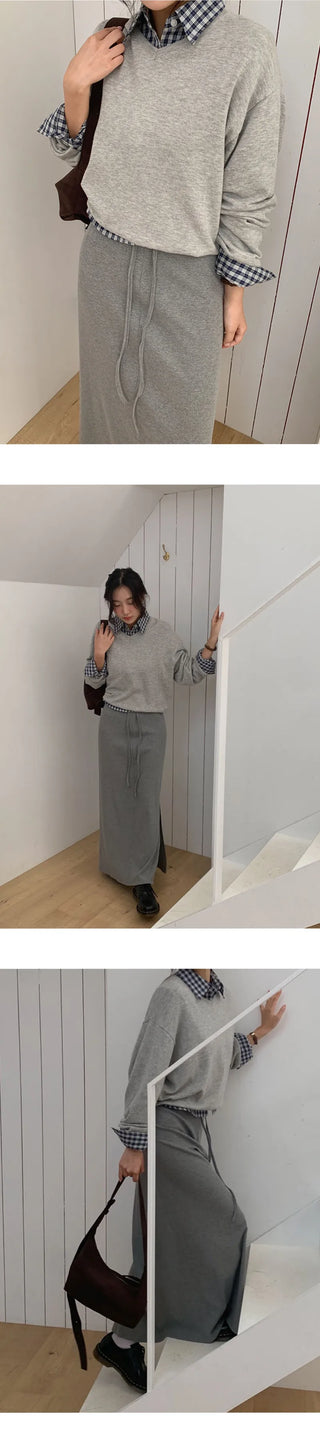 Odent Loose Fit V Neck Long Sleeve Knit
