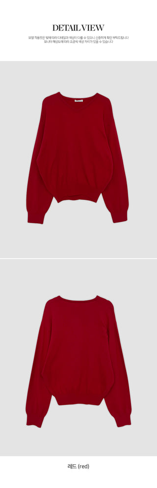 Odent Loose Fit V Neck Long Sleeve Knit