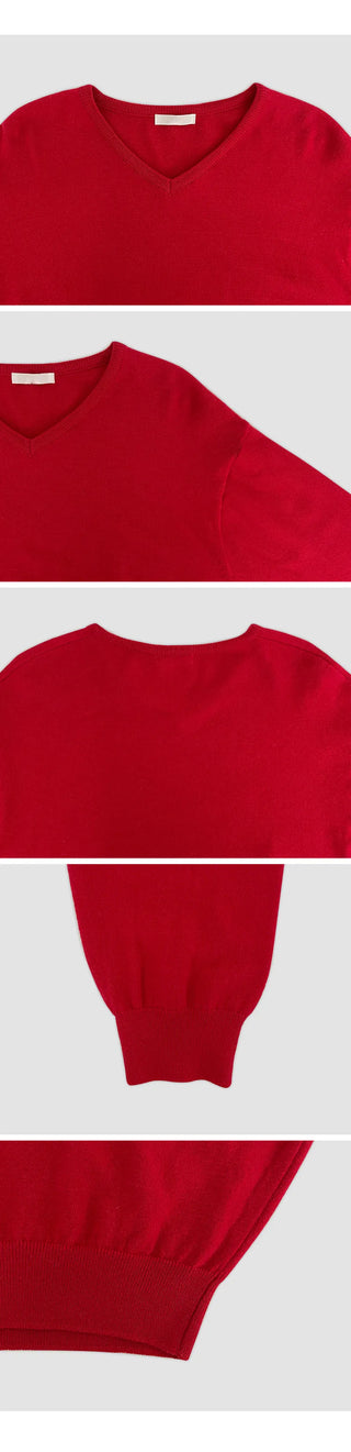 Odent Loose Fit V Neck Long Sleeve Knit