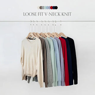 Odent Loose Fit V Neck Long Sleeve Knit
