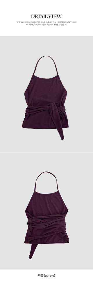 Remode Side Tie Halter Neck Layered Sleeveless