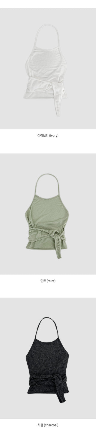 Remode Side Tie Halter Neck Layered Sleeveless