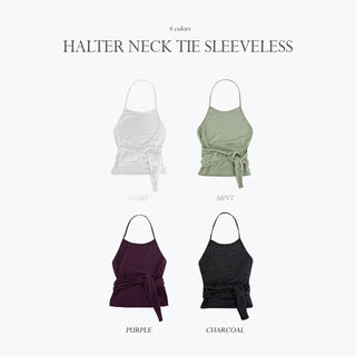 Remode Side Tie Halter Neck Layered Sleeveless