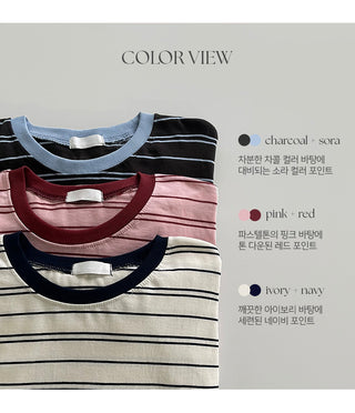 Mareson Striped Loose Fit Long Sleeve T shirt