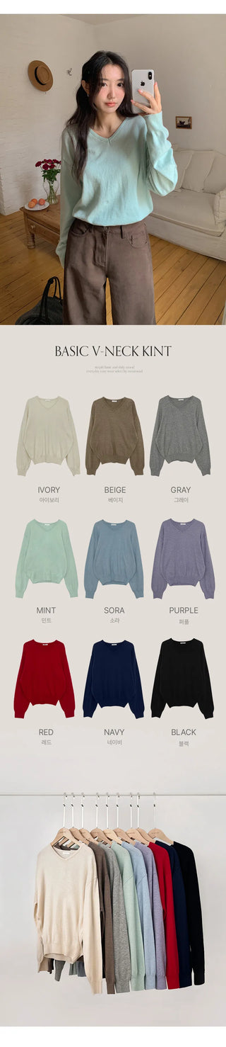 Siamon V neck Pendant Long sleeve Knit Cardigan