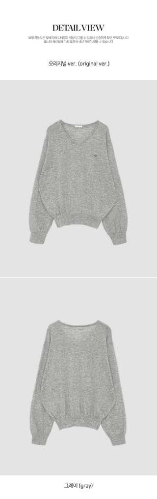 Siamon V neck Pendant Long sleeve Knit Cardigan