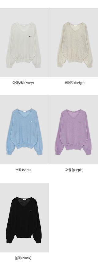 Siamon V neck Pendant Long sleeve Knit Cardigan