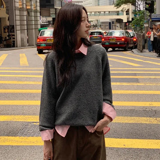 Rioten Wool Loose Fit Round Long Sleeve Knit