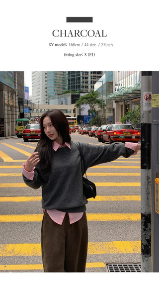 Rioten Wool Loose Fit Round Long Sleeve Knit