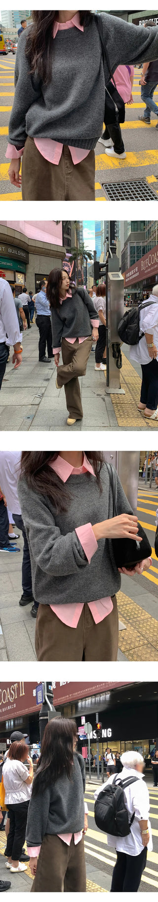 Rioten Wool Loose Fit Round Long Sleeve Knit
