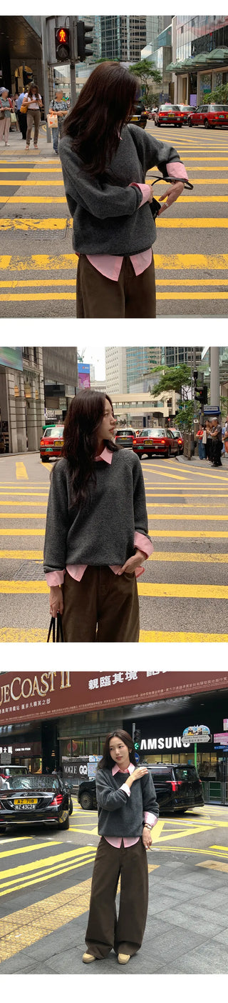 Rioten Wool Loose Fit Round Long Sleeve Knit