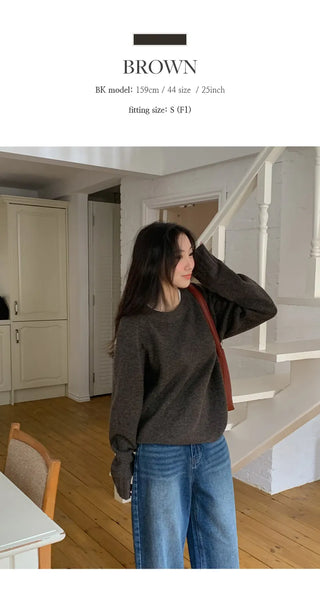 Rioten Wool Loose Fit Round Long Sleeve Knit