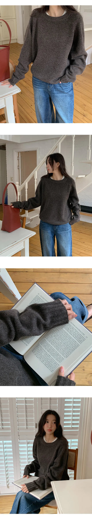 Rioten Wool Loose Fit Round Long Sleeve Knit