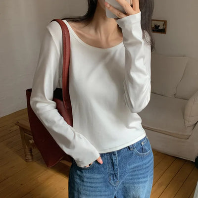 Mybel Modal U neck Long Sleeve T shirt