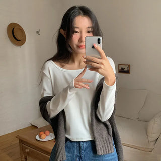 Mybel Modal U neck Long Sleeve T shirt