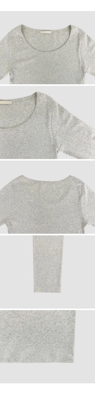 Mybel Modal U neck Long Sleeve T shirt