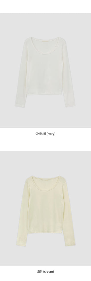 Mybel Modal U neck Long Sleeve T shirt