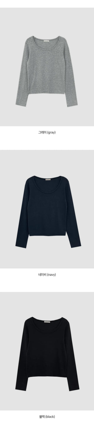 Mybel Modal U neck Long Sleeve T shirt