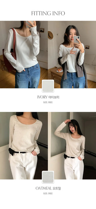 Mybel Modal U neck Long Sleeve T shirt