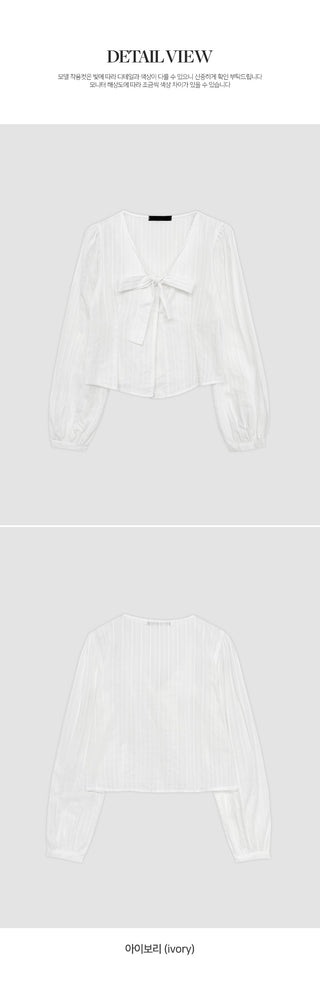 Lyron Tie Crop Striped Blouse