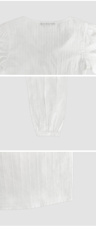 Lyron Tie Crop Striped Blouse