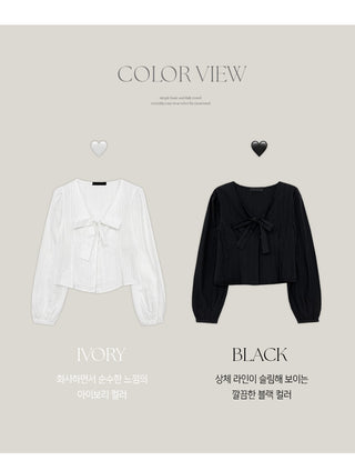 Lyron Tie Crop Striped Blouse