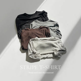 Rodif Round Stripe Slim Fit Long Sleeve T shirt