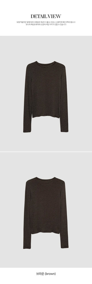 Rodif Round Stripe Slim Fit Long Sleeve T shirt