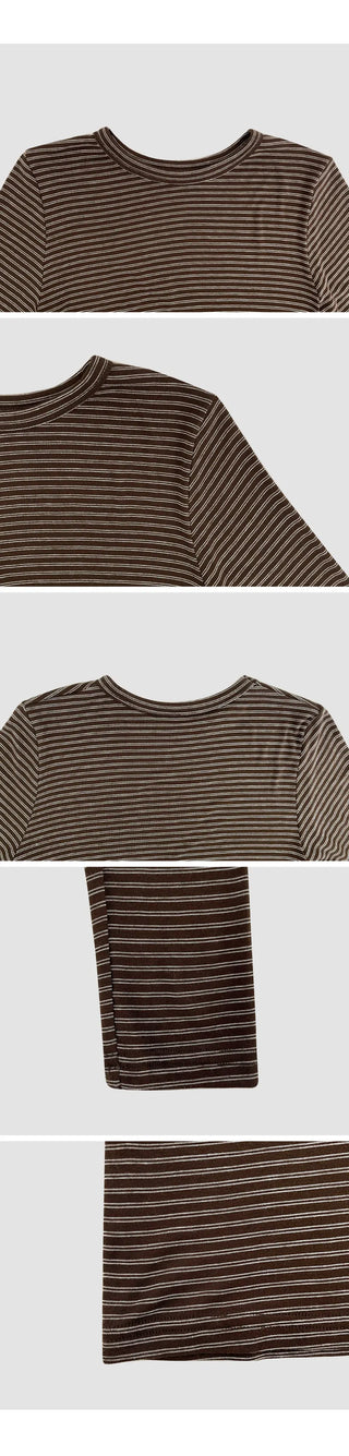 Rodif Round Stripe Slim Fit Long Sleeve T shirt