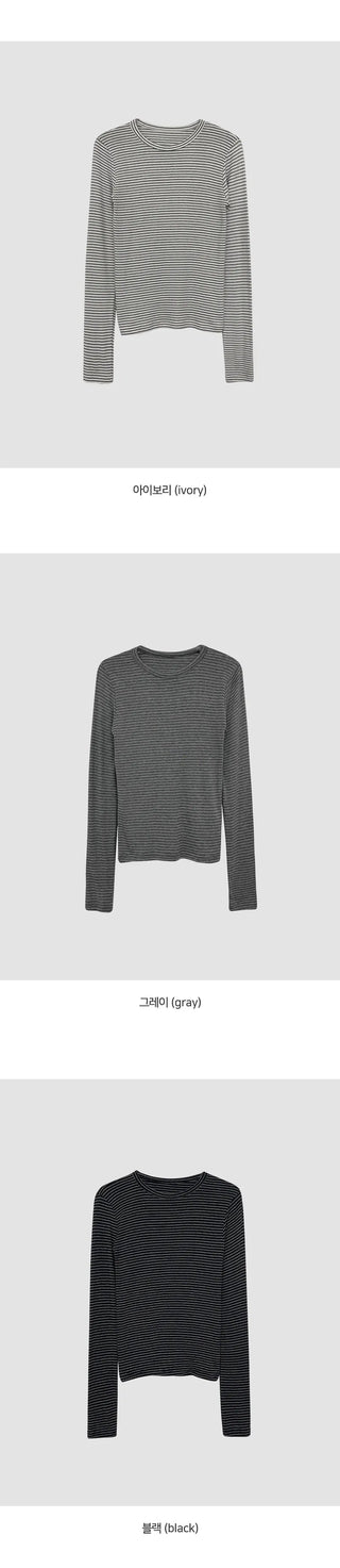 Rodif Round Stripe Slim Fit Long Sleeve T shirt