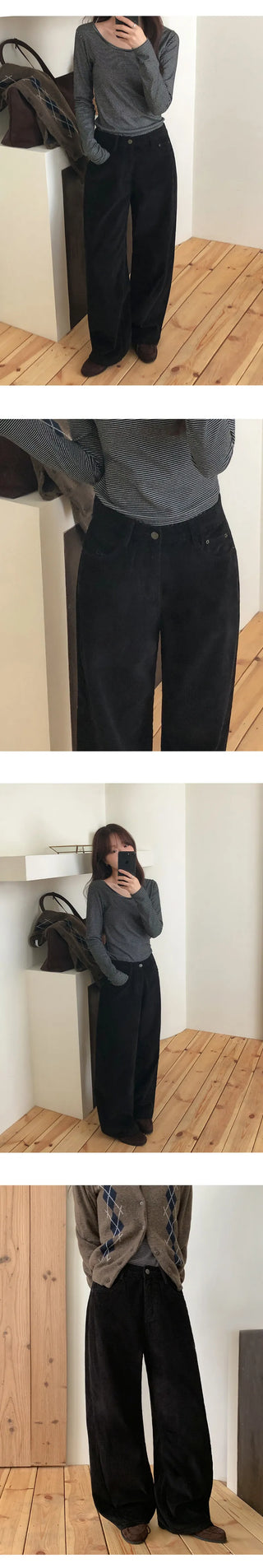 Leviathan Cutout Corduroy Wide Pants