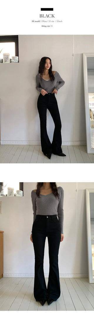 Sweden Brushed Spandex Long Bootcut Cotton Pants