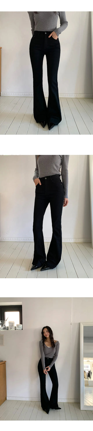 Sweden Brushed Spandex Long Bootcut Cotton Pants