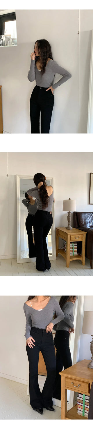 Sweden Brushed Spandex Long Bootcut Cotton Pants