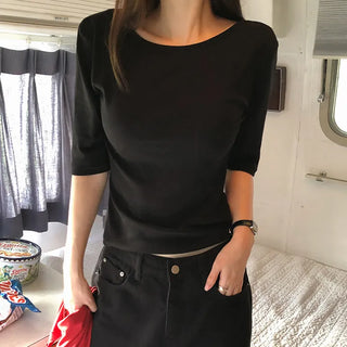 Arette Two way U neck 3/4 Sleeve T shirt