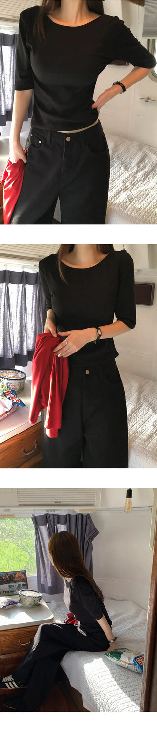 Arette Two way U neck 3/4 Sleeve T shirt