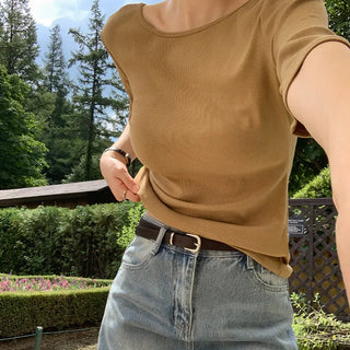 Arette Two way U neck 3/4 Sleeve T shirt