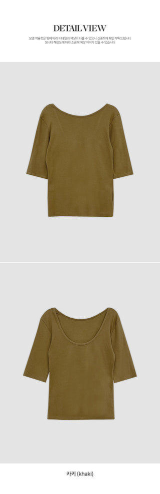 Arette Two way U neck 3/4 Sleeve T shirt