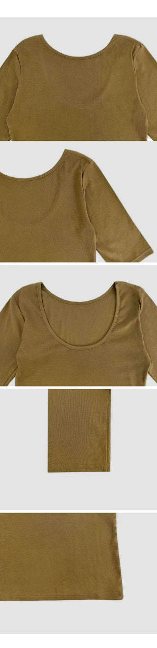 Arette Two way U neck 3/4 Sleeve T shirt