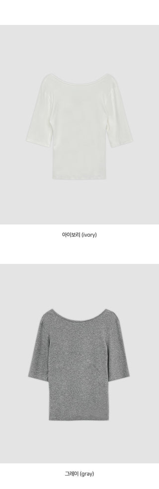 Arette Two way U neck 3/4 Sleeve T shirt