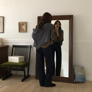 Tammy Non Faded Raw Brushed Spandex Semi Wide Denim Pants